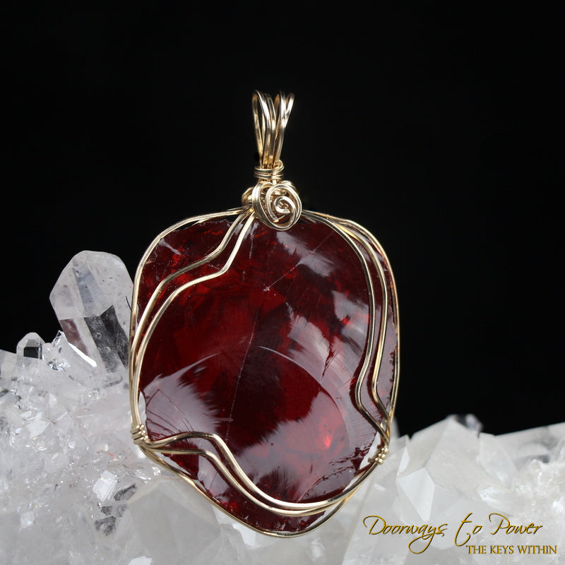 King Solomon Andara Crystal Pendant 14k 'Magic is Sacred'