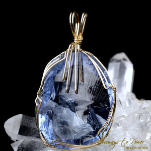 Lady Nellie Blue Andara Crystal Pendant 14k 'First & Final Synthesis'