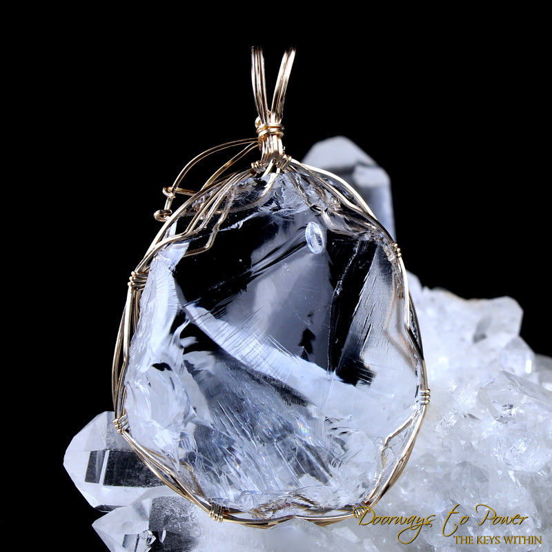 Lady Nellie Blue Andara Crystal Pendant 14k 'First & Final Synthesis'