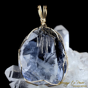 Lady Nellie Blue Andara Crystal Pendant 14k 'First & Final Synthesis'