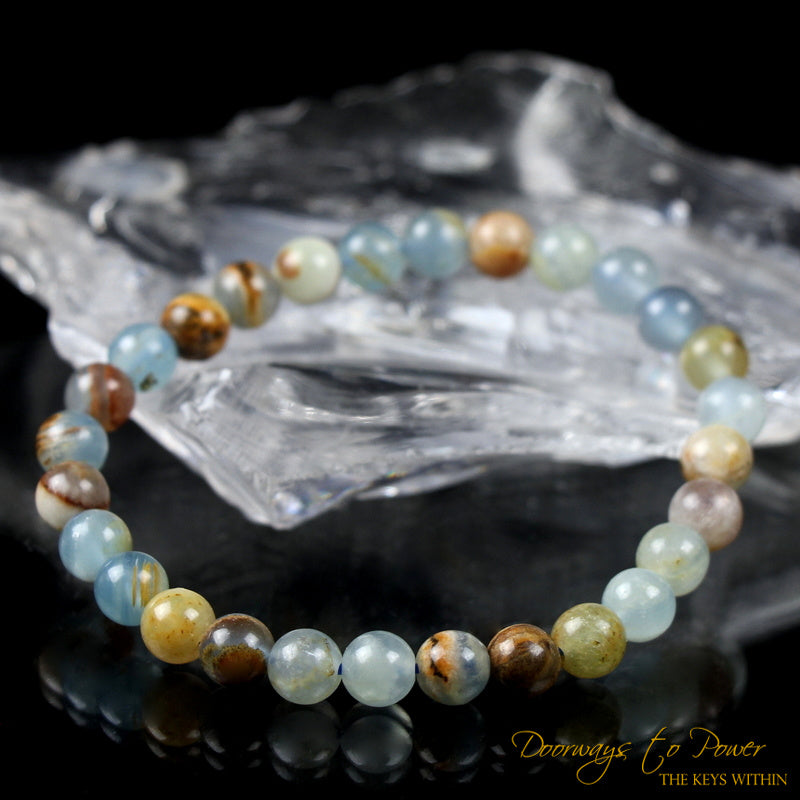 Lemurian Aquatine Calcite Crystal Bracelet