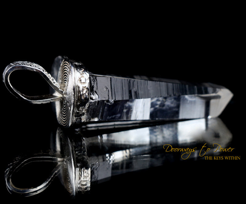 Lemurian Light Language Crystal Pendant .925