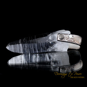 Lemurian Laser Light Language Crystal Pendant .999 Fine Silver