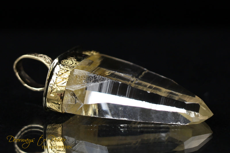 Lemurian Light Language Crystal Pendant 22k 