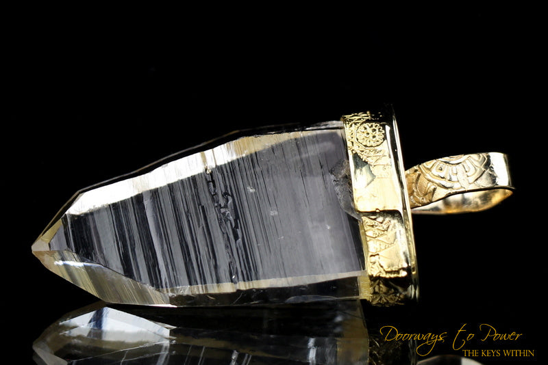 Lemurian Light Language Crystal Pendant 22k 