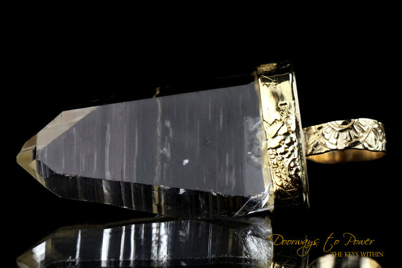 Lemurian Light Language Crystal Pendant 22k 