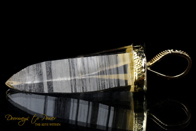 Lemurian Light Language Crystal Pendant 22k