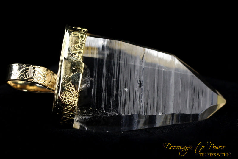 Lemurian Light Language Crystal Pendant 22k 