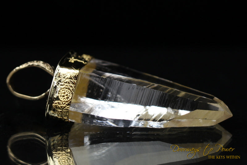 Lemurian Light Language Crystal Pendant 22k 