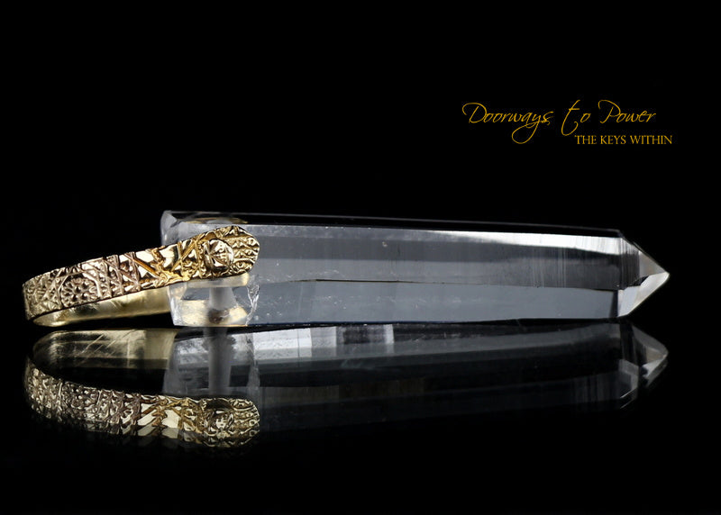 Lemurian Light Language Initiation Channeling Crystal Pendant 14k