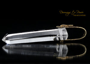 Lemurian Light Language Initiation Channeling Crystal Pendant 14k