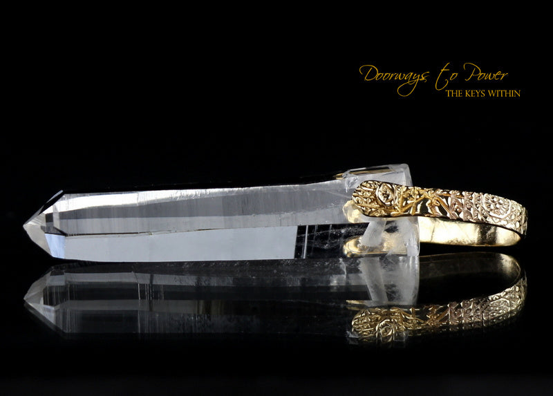 Lemurian Light Language Initiation Channeling Crystal Pendant 14k