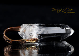 Lemurian Crystal Pendant Rose Gold