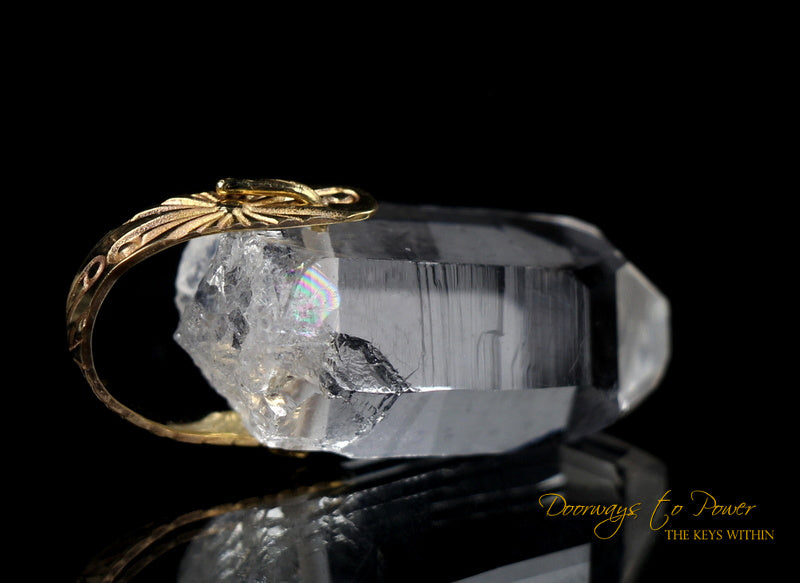 Lemurian Light Language Master Crystal Pendant 14k
