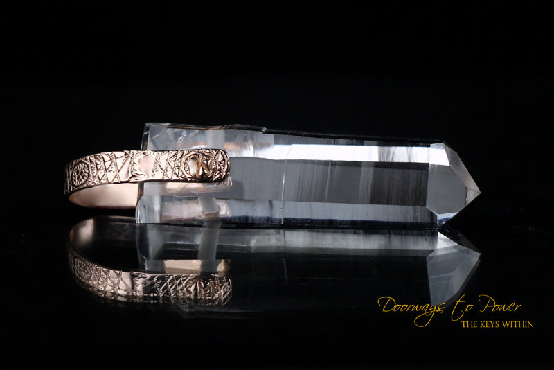 Lemurian Light Language Pendant in Rose Gold