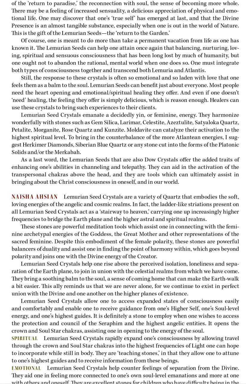 Lemurian Seed Crystal Properties