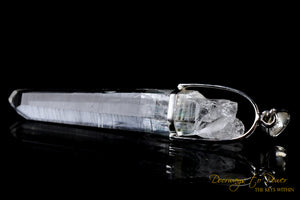 Lemurian Seed Laser Quartz Crystal Pendant & Green Tourmaline