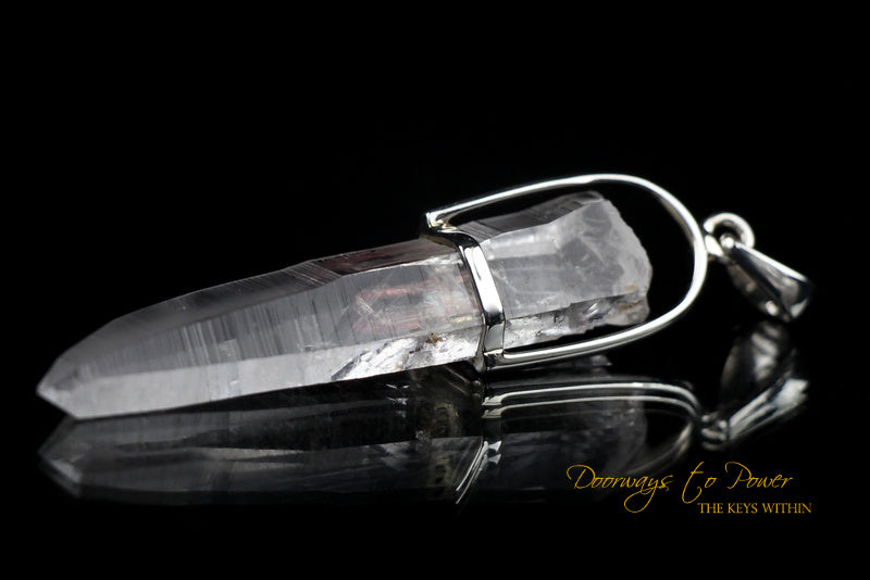 Lemurian Seed Pink Tourmaline Quartz Crystal Pendant
