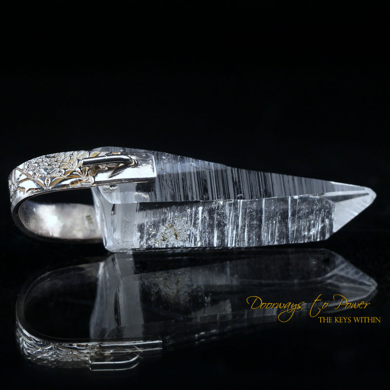 Lemurian Laser Light Language Crystal Pendant .925