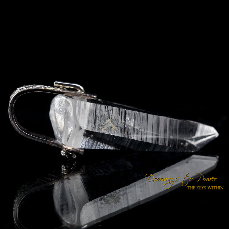 Lemurian Laser Light Language Crystal Pendant .925