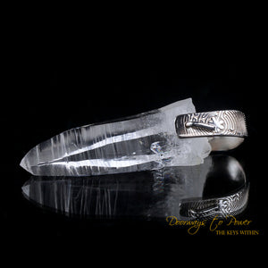 Lemurian Laser Light Language Crystal Pendant .999 Fine Silver