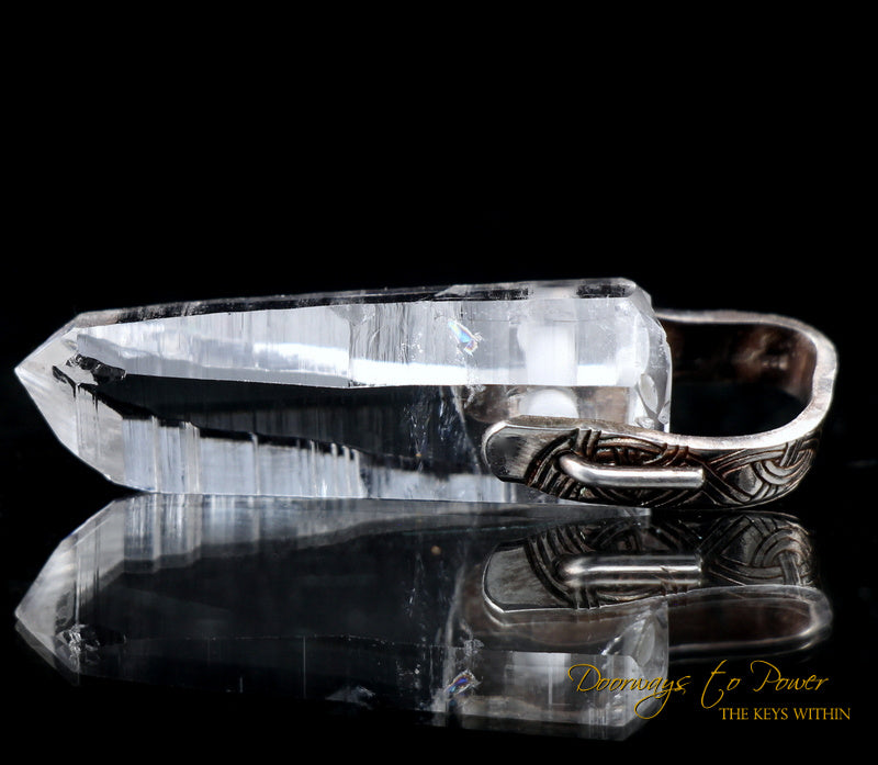 Lemurian Light Language Master Crystal Pendant .925 fine Silver