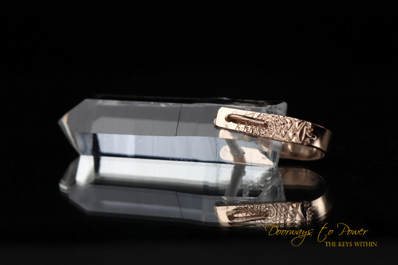 Lemurian Light Language Pendant in Rose Gold