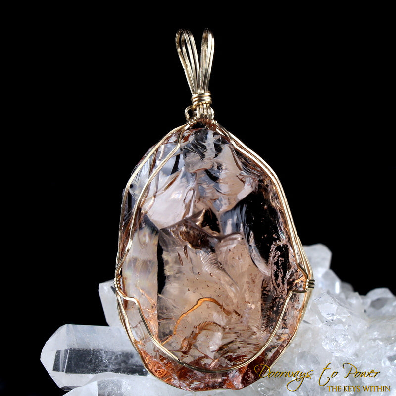 Lion's Heart Monatomic Andara Crystal Pendant 14k