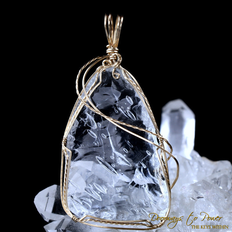 Luminescent Diamond Light Andara Crystal Pendant 14k