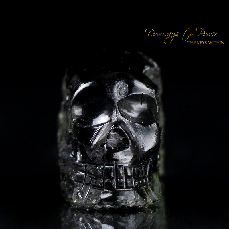 Moldavite Hand Carved Twin Skull Skull 'ALPHA'S' Leandro De Souza