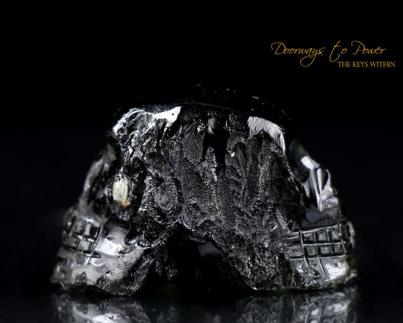 Moldavite Hand Carved Twin Skull Skull 'ALPHA'S' Leandro De Souza