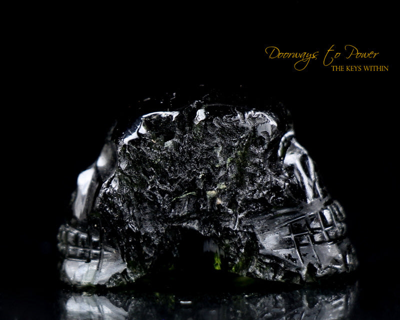 Moldavite Hand Carved Twin Skull Skull 'ALPHA'S' Leandro De Souza