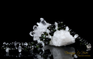 Moldavite Herkimer Diamond Crystal Necklace