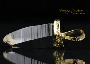 22k Gold Lemurian Crystal Pendant