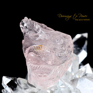 Morganite Dragon Crystal Carving Hand Carved 
