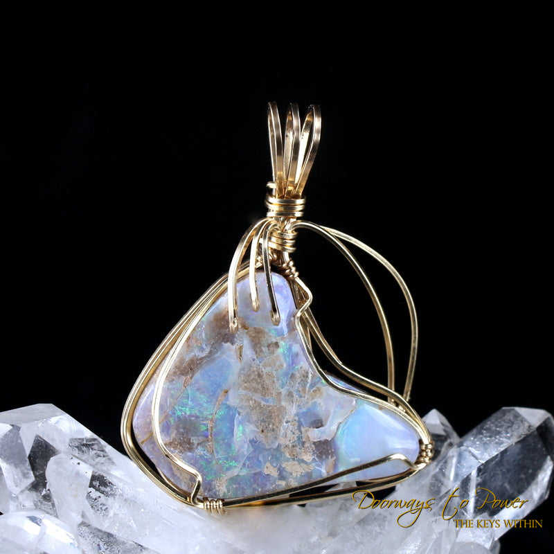 Mystical Opal Crystal Pendant 14k