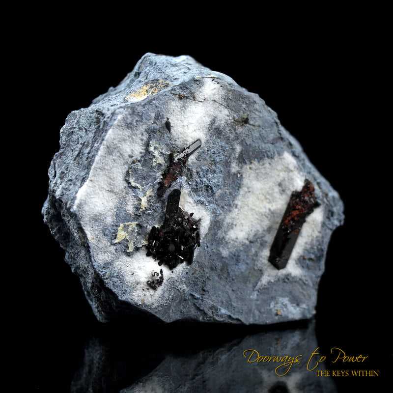 Neptunite with Benitoite on Natrolite Crystal