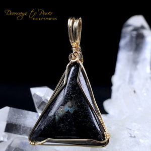 Nuummite Crystal Pendant 14k