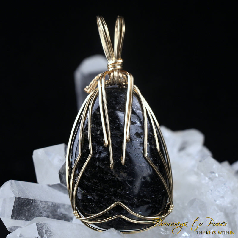 Nuummite Crystal Pendant 14k