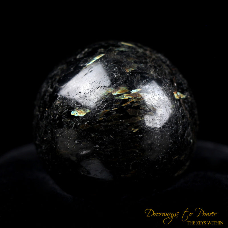 Ancient Nuummite Crystal Sphere