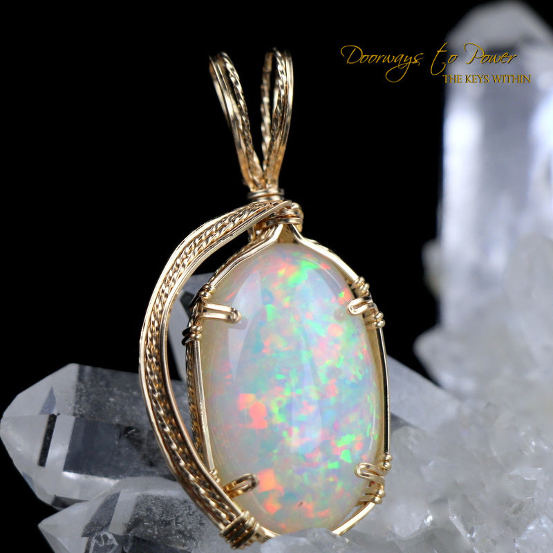 Opal Crystal Pendant 14k