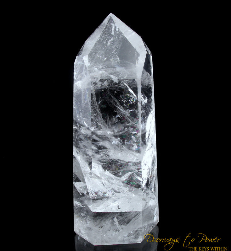 PURE Quartz Devic Temple Heart Dow Crystal Point 'Rainbow Heart'