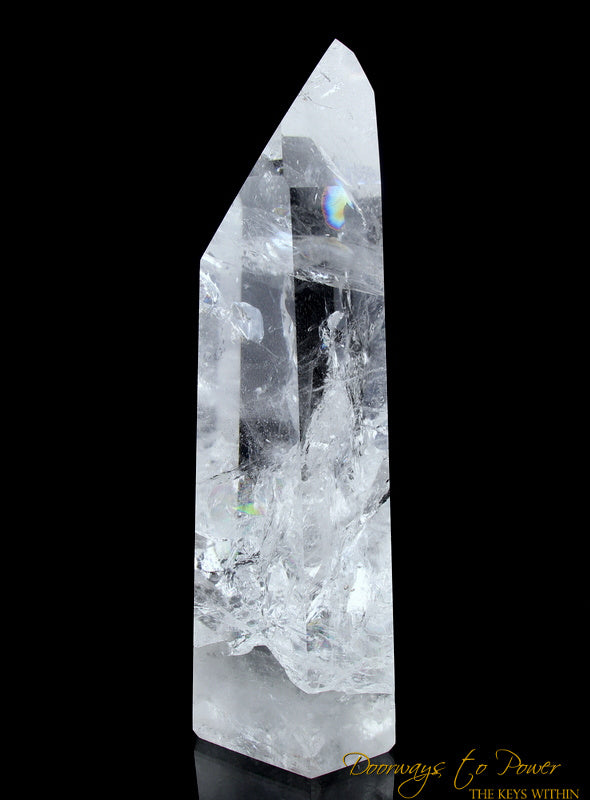 PURE Quartz Devic Temple Heart Dow Crystal Point 'Rainbow Heart'