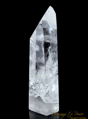 PURE Quartz Devic Temple Heart Dow Crystal Point 'Rainbow Heart'