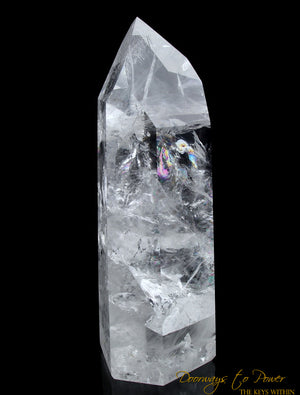 PURE Quartz Devic Temple Heart Dow Crystal Point 'Rainbow Heart'