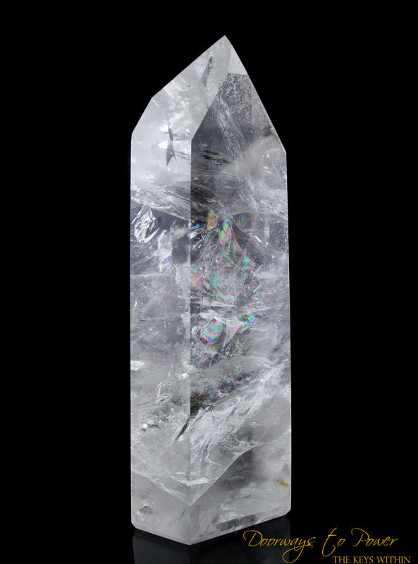 PURE Quartz Devic Temple Heart Dow Crystal Point 'Rainbow Heart'