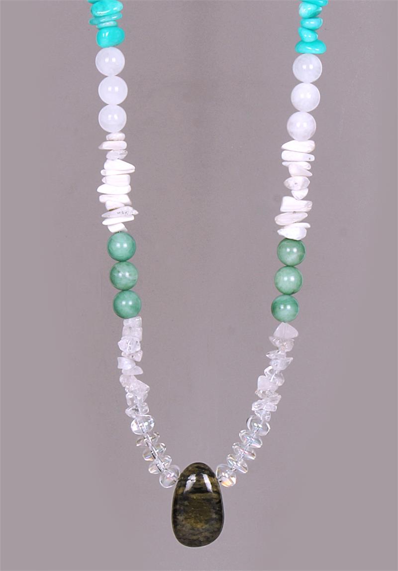 Phenacite Angel Power Crystal Necklace Phenacite, Angel Aura Quartz, Danburite, Blue-Green Azeztulite, Scolecite, White Azeztulite, Azumar, Satya Mani Quartz