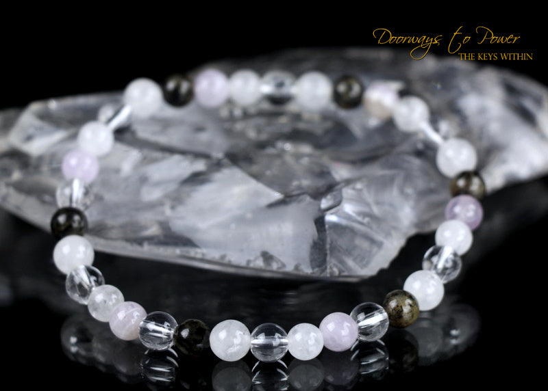 Phenacite Clear Light Crystal Bracelet with Phenacite, Amazez, White Azeztulite, Satyaloka Clear Azeztulite &amp; New Zealand White Azeztulite.