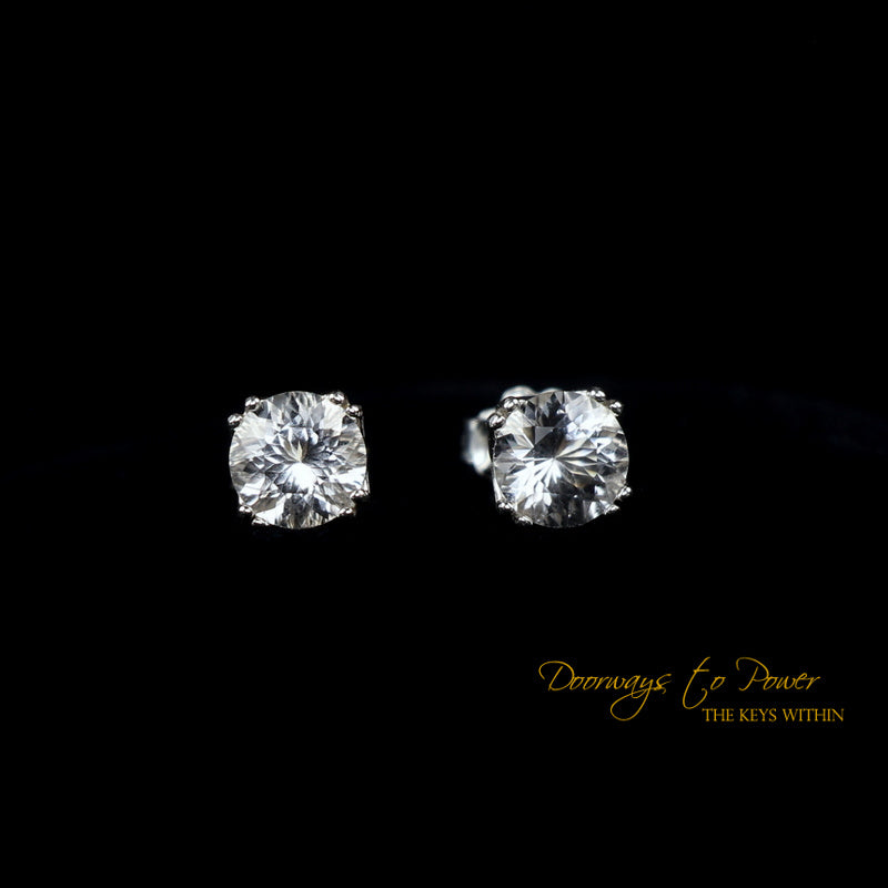 Phenacite  Synergy 12 Stone Crystal Earrings Sterling Silver