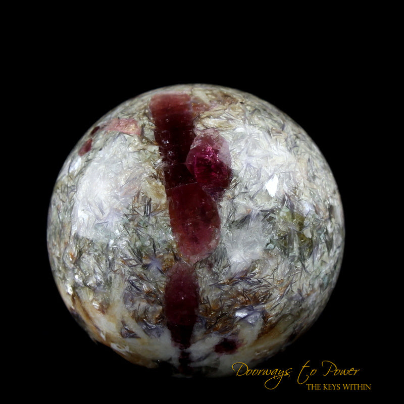 Pink Tourmaline Smoky quartz Lepidolite Sphere 'Museum Quality'